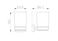 Стакан для зубных щеток с держателем WONZON & WOGHAND FLAT, Хром (WW-9721) - Gidratop.ru изображение