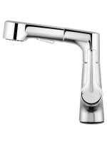 Смеситель для раковины с выдвижным изливом WONZON & WOGHAND, Хром (WW-121B108-CR) - Gidratop.ru изображение