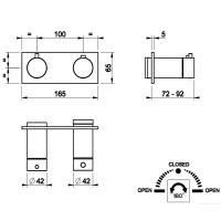 Gessi Ingranaggio встраиваемый термостат для душа, с 2мя независимыми выходами, (внешние части), цвет: хром - Gidratop.ru изображение