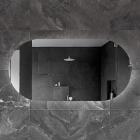 Зеркало с контурной подсветкой и реверсивнаятчиком движения CZR-SPC-VAGUE-1400-700-MOV, 12V, 220-240V, 1400x700x30 - Gidratop.ru изображение