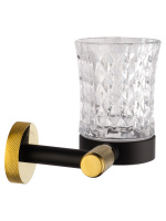 Стакан для зубных щеток с держателем WONZON & WOGHAND MAJESTIC, Черный/Золото (WW-9221) - Gidratop.ru изображение