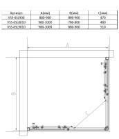 Душевой уголок Slim 8mm VSS-6SL8010CL, 1000*800, хром, стекло прозрачное - Gidratop.ru изображение