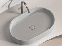 Умывальник чаша накладная овальная (цвет Серый Матовый) Element 608x385x122мм - Gidratop.ru изображение