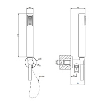 Gessi Emporio shower душевой комплект, состоящий из вывода воды, держателя, шланга 1,50 м и лейки, цвет: Black XL - Gidratop.ru изображение