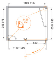 Душевой уголок CEZARES VERONA-W-AH-1-120/100-P-Cr-L - Gidratop.ru изображение