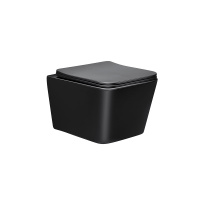 Унитаз подвесной Q-Line VT1-12MB безободковый, цвет матовый черный, ультратонкое сиденье soft-close - Gidratop.ru изображение