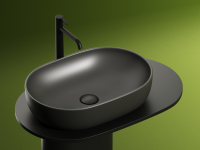 Умывальник чаша накладная овальная (цвет Темный Антрацит Матовый) Element 600x415x135мм - Gidratop.ru изображение