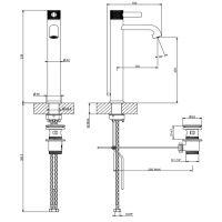 GESSI INCISO смеситель для раковины на 1 отверстие, высокий h=337мм, с донным клапаном Цвет: золото - Gidratop.ru изображение