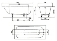 Стальная ванна Kaldewei Saniform Plus 361-1, 150 х 70 см, с покрытием easy-clean, 1116.0001.3001 - Gidratop.ru изображение