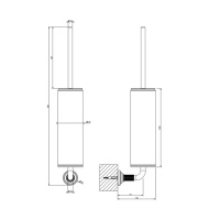 GESSI VENTI20 ершик для унитаза подвесной, цвет черный, фурнитура Black Metal Brushed PVD - Gidratop.ru изображение