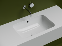 Раковина встраиваемая снизу 540x360x190 с отверстием слива перелива цвет белый CN7018 - Gidratop.ru изображение