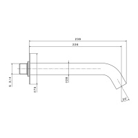 Newform X-STEEL 316 Излив для ванны, настенный, L=226 мм, G3/4" , цвет: PVD Brushed pale gold - Gidratop.ru изображение