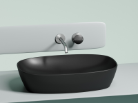 Умывальник чаша накладная овальная (цвет Черный Матовый) Element 600x380x138мм - Gidratop.ru изображение