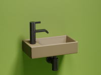 Умывальник подвесной прямоугольный (чаша справа, отверстие под смеситель слева) цвет капучино матовый Element 407x217x100 - Gidratop.ru изображение