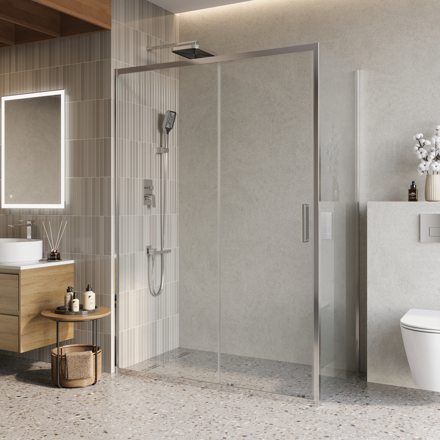 Душевой уголок BelBagno LUCE-AH-1-140/80-C-Cr