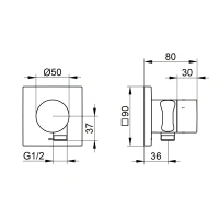 Переключатель потоков Keuco Ixmo 59549370202 на 3 потребителя, выводом для шланга и держателем лейки DN 15, черный матовый - Gidratop.ru изображение