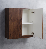 FLY-MARINO Шкаф подвесной с двумя распашными дверцами с доводчиками, двойной, Rovere Moro, 700x300x750, FLY-MARINO-700-2A-SC-RW-P - Gidratop.ru изображение