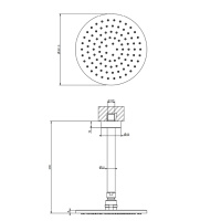 Gessi Emporio shower верхний душ потолочный, поворотная с шарниром, с защитой от известкового налёта, цвет: Black XL - Gidratop.ru изображение