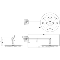Gessi Emporio shower верхний душ для настенного крепления, поворотная, с защитой от известкового налёта, цвет: Mirror Steel - Gidratop.ru изображение