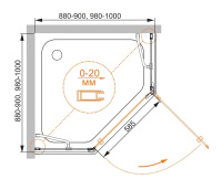 Душевой уголок CEZARES BERGAMO-W-P-1-90-C-Cr-L-IV - Gidratop.ru изображение