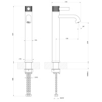 GESSI INCISO смеситель для раковины на 1 отверстие, высокий h=337мм, без донного клапана Цвет: finox - Gidratop.ru изображение