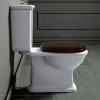 Унитаз моноблок 70.5х36.5см, с вертикальным сливом с бачком с кнопкой смыва, цвет: белый - Gidratop.ru изображение