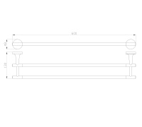 Полотенцедержатель двойной WONZON & WOGHAND SIMPLE, Хром (WW-6511) - Gidratop.ru изображение