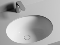 Умывальник овальный встраиваемый под столешницу Element 510x420x195мм, с крепежом и шаблоном для установки - Gidratop.ru изображение
