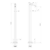 GESSI 316 FLESSA смеситель для раковины напольный, однорычажный, внешняя часть, цвет Black XL - Gidratop.ru изображение