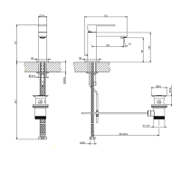 Gessi Rettangolo смеситель для раковины на 1 отверстие с донным клапаном, цвет: хром - Gidratop.ru изображение