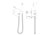 Смеситель с гигиеническим душем и термостатом встраиваемый WONZON & WOGHAND, Хром (WW-88819902-CR) - Gidratop.ru изображение