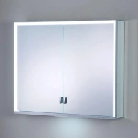 Зеркальный шкаф Keuco Royal Lumos 14304172301, 100 см, с подсветкой, серебристый анодированный/белое стекло - Gidratop.ru изображение