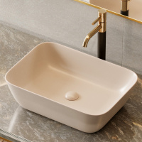 Раковина накладная ABBER Rechteck AC2200MBE светло-бежевая матовая - Gidratop.ru изображение