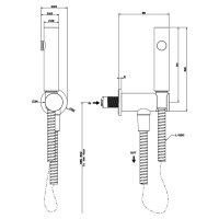 Gessi Ingranaggio гигиенический душ настенный на 1/2, цвет: Black XL - Gidratop.ru изображение