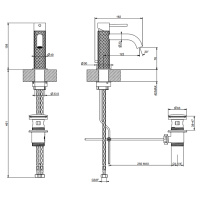 GESSI 316 смеситель для раковины на 1 отверстие с донным клапаном, излив 123мм, цвет: brushed black metal pvd - Gidratop.ru изображение