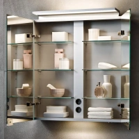 Зеркальный шкаф Keuco Royal L1 13602171301, 65 см, с подсветкой, алюминий серебристый - Gidratop.ru изображение