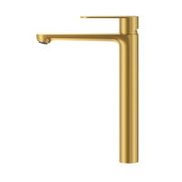 STYLUS-LC-BORO-W0 Смеситель для накладной раковины однорычажный, без донного клапана, брашированное золото - Gidratop.ru изображение