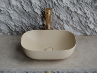 Умывальник чаша накладная прямоугольная (цвет Капучино Матовый) Element 455x325x135мм - Gidratop.ru изображение