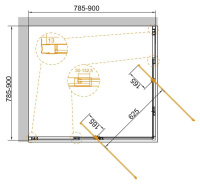 Душевой уголок CEZARES VARIANTE-A/AH-2-80/90-C-Cr - Gidratop.ru изображение