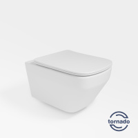 Унитаз подвесной Tornado Edge VT1-38T, цвет белый, ультратонкое soft-close сиденье - Gidratop.ru изображение