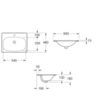 MOLVENO Керамическая раковина 600x460x180, CZR-1923-600 - Gidratop.ru изображение
