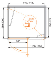Душевой уголок CEZARES VERONA-W-AH-1-120/100-P-Cr-R - Gidratop.ru изображение