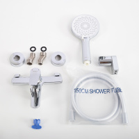 UNIQUE Смеситель для ванны и душа в комплекте с ручным душем, шлангом и держателем, хром UNIQUE-VASM-CRM - Gidratop.ru изображение