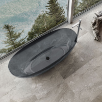 Ванна прозрачна Vincea VBT-6T01B, 1700*750*550, цвет черный - Gidratop.ru изображение