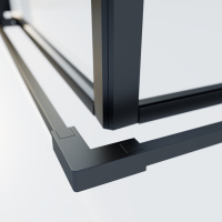 Душевой уголок Soft 2 VSS-3SO2900CLB, 900*900, черный, стекло прозрачное - Gidratop.ru изображение