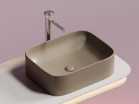 Умывальник чаша накладная прямоугольная (цвет Капучино Матовый) Element 505x380x150мм - Gidratop.ru изображение