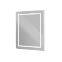 Зеркало в алюминиевой раме со встроенным светильником и сенсорным выключателем по периметру рамы, SPC-KRAFT-700-800-SENS-AL, 700x800x32 мм - Gidratop.ru изображение