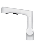 Смеситель для раковины с выдвижным изливом WONZON & WOGHAND, Белый матовый (WW-121B108-MW) - Gidratop.ru изображение