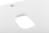 Столешница из МДФ, асимметричное левостороннее расположение отверстий для раковины и смесителя, 1204x462x19 EK-120-AS-BL-L Bianco Lucido - Gidratop.ru изображение