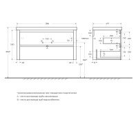 RELAX База под раковину подвесная с двумя выкатными ящиками, дуб карамельный, 996x478x500, RELAX-1000-2C-SO-RC-P - Gidratop.ru изображение